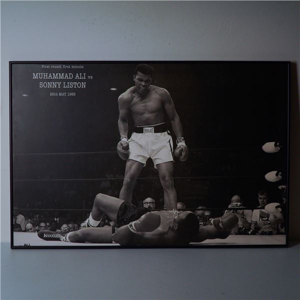 Muhammad Ali vs Sonny Liston Fight Phantom Punch Poster on Board