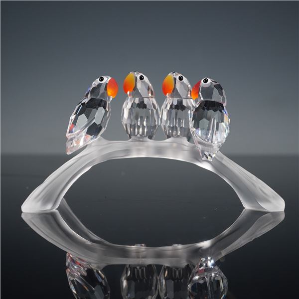 Swarovski Crystal Figurine, Baby Lovebirds