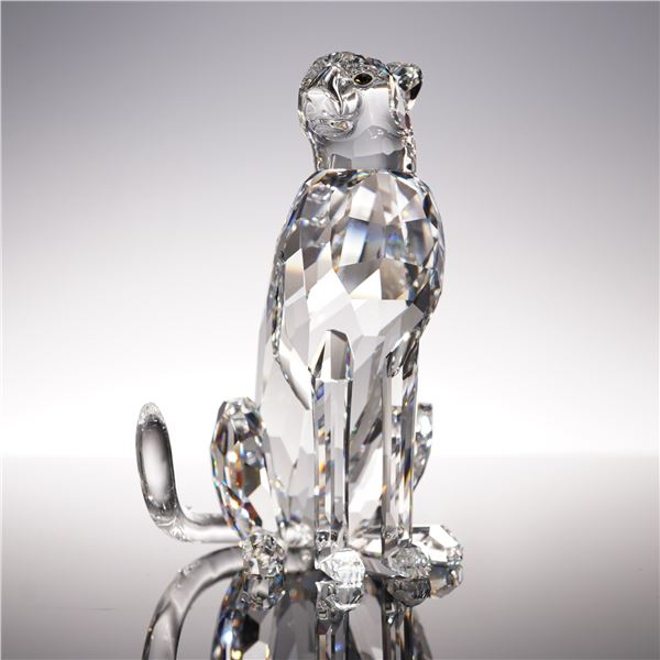 Swarovski Crystal Figurine, Cheetah High Tail Var.2, Signed