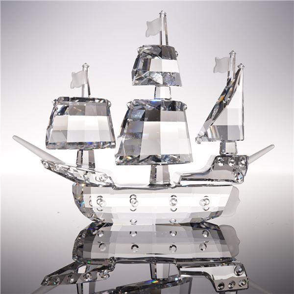 Swarovski Crystal Figurine, Santa Maria with Mirror Base, Signed