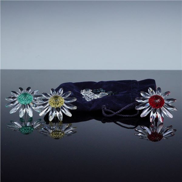 4pc Swarovski Crystal Figurines, Marguerites and Cut Crystals