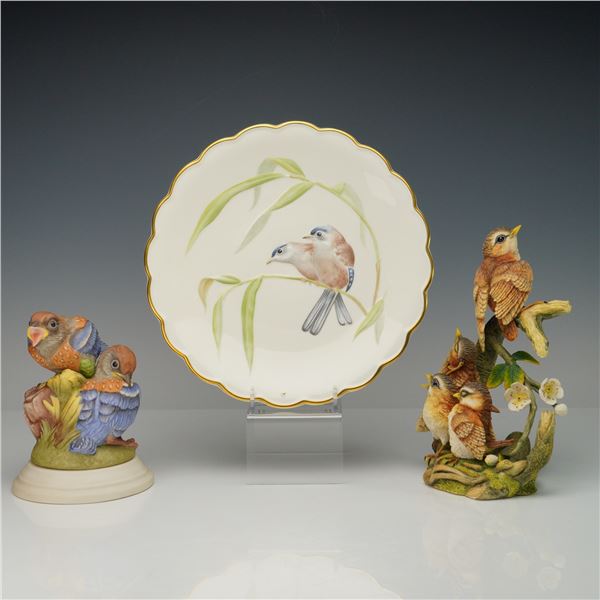 3pc Bird-Themed Collectibles, Boehm, Royal Worcester, RNR Gifts