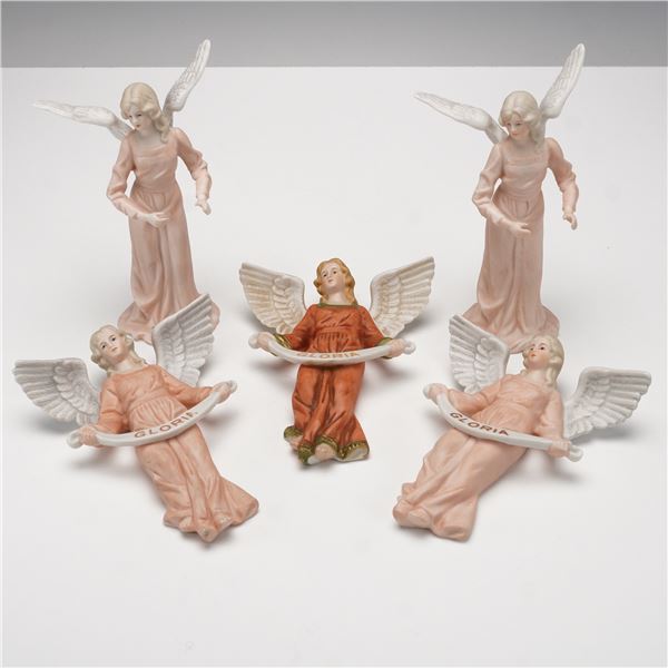 5pc Lefton Porcelain Angel Wall Figurines, The Christopher Collection