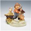 Image 1 : 2pc Goebel Hummel Figurine & Hummelscape, Farm Hand & Millenium Harvest