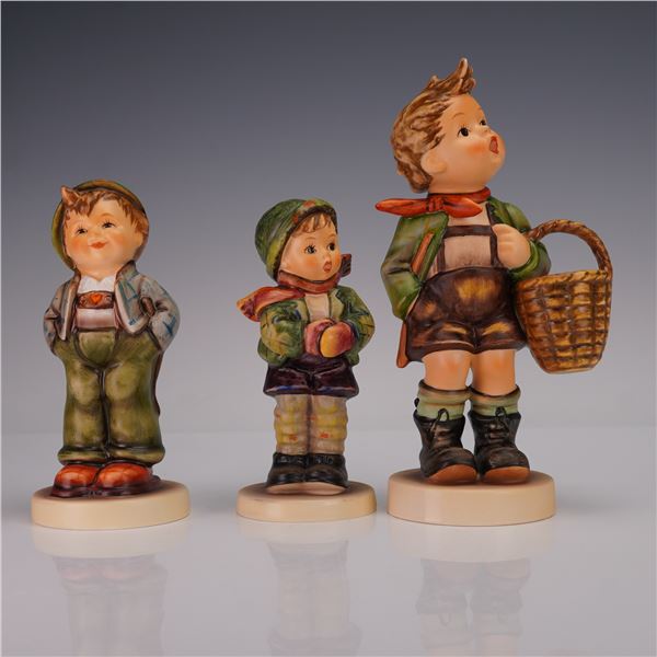 3pc Goebel Hummel Young Boy Figurines
