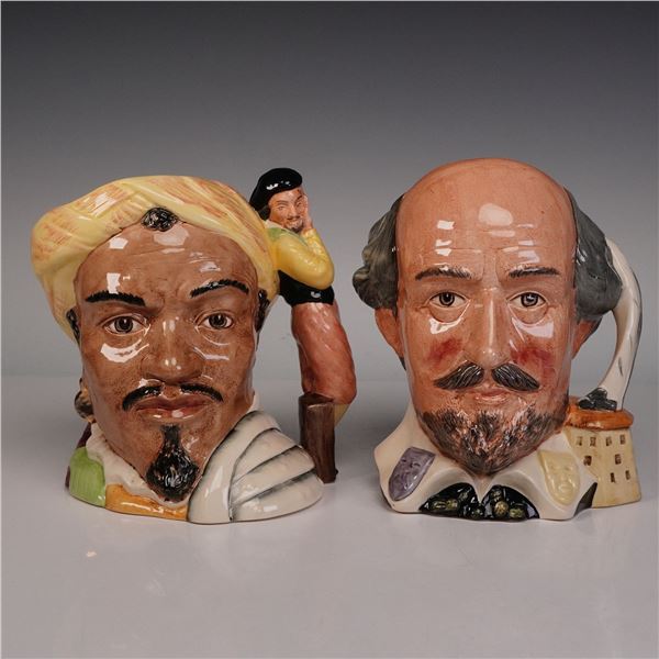 2pc Royal Doulton Large Character Jugs- Othello D6673 & Shakespeare D6689