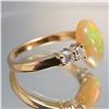 Image 3 : 14K Gold Ring with 2.77ct Pear-Shaped Opal and Diamond Accents