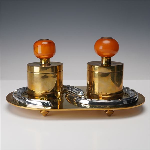 3pc Hermes Horseshoe Double Coaster with Decorative Hinged Boxes