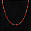 Image 2 : Vintage Carnelian Agate and Hematite and 14K Yellow Gold Beaded Necklace