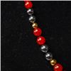 Image 3 : Vintage Carnelian Agate and Hematite and 14K Yellow Gold Beaded Necklace