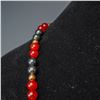 Image 4 : Vintage Carnelian Agate and Hematite and 14K Yellow Gold Beaded Necklace