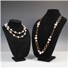 Image 1 : 2pc Gold Tone Link Necklaces with Simulated Pearls