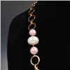 Image 4 : 2pc Gold Tone Link Necklaces with Simulated Pearls