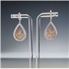 Image 1 : Pair of 14K Two-Tone Gold 1.10ctw Diamond Teardrop Dangle Earrings