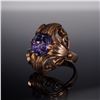Image 2 : GIA Certified Soviet Russian 9K Gold Ring with 4.13CT Lab Grown Sapphire