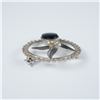 Image 2 : Sterling Silver Floral Brooch with Black Onyx