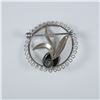 Image 3 : Sterling Silver Floral Brooch with Black Onyx