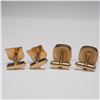 Image 5 : 8pc 4 Pair Mid-Century Gold Tone Men's Cufflinks