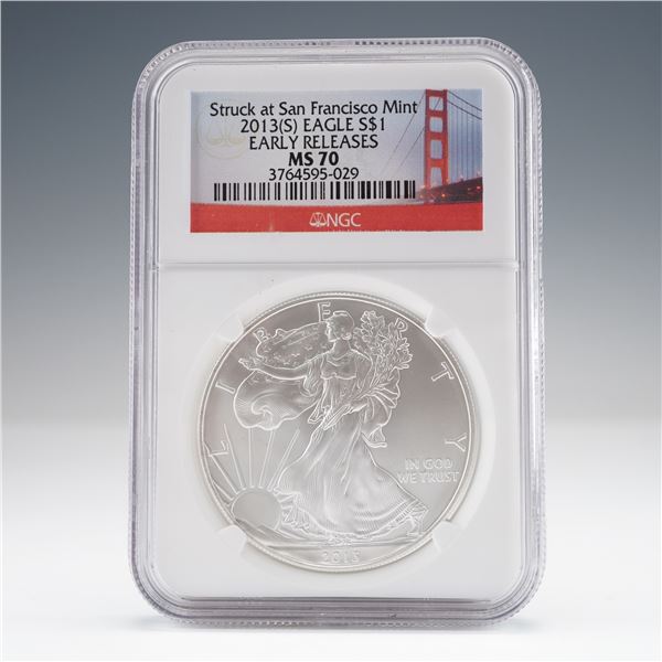 2013-(S) American Silver Eagle Early Releases $1 Coin NGC Graded MS70