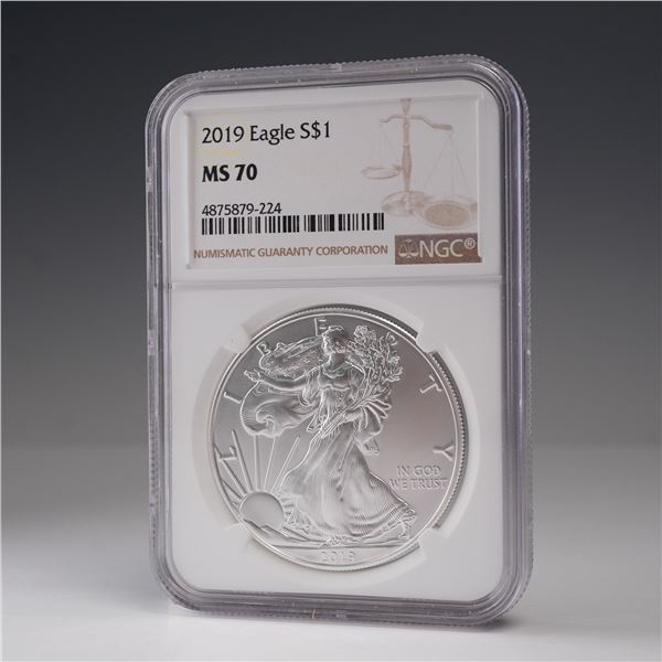 2019 American Silver Eagle Type 1 NGC Graded MS 70