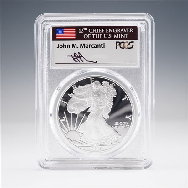 2019-W American Silver Eagle First Day Issue $1 Coin PCGS Graded PR70 DCAM