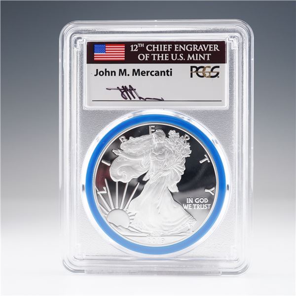 2019-W American Silver Eagle First Day Issue $1 Coin PCGS Graded PR70 DCAM