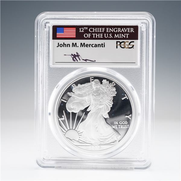 2019-W American Silver Eagle First Day Issue $1 Coin PCGS Graded PR70 DCAM
