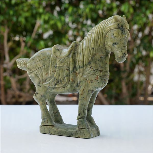 Chinese Carved Jade Tang Horse Sculpture