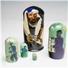 Image 4 : 7pc Judaica Decorative Collection with Dreidels, Boxes, and Nesting Dolls