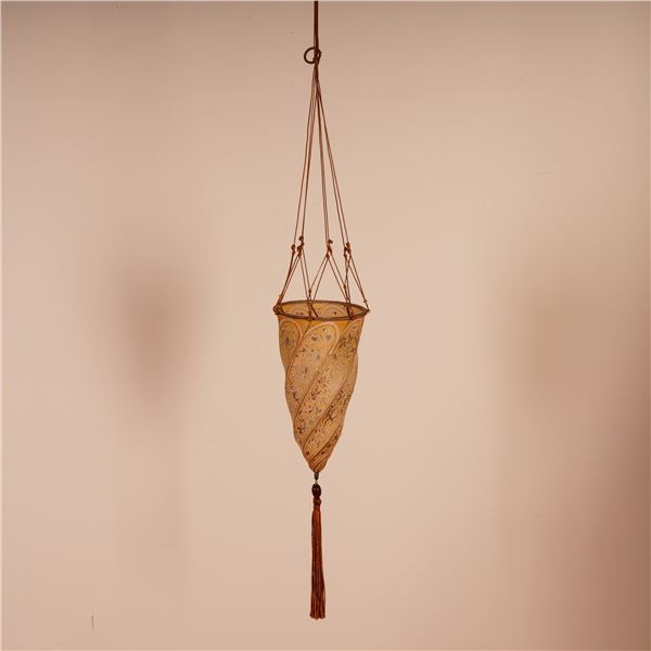 Venea Stvdivm by Mariano Fortuny Silk Lamp with Bronze Hanging Light Socket