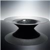 Image 1 : Art Glass Textured Black and Clear Centerpiece Bowl