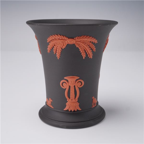 Wedgwood Terracotta on Black Jasperware Vase