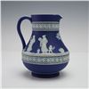 Image 5 : 2pc Wedgwood Blue Jasperware Pitcher and Biscuit Jar with Lid