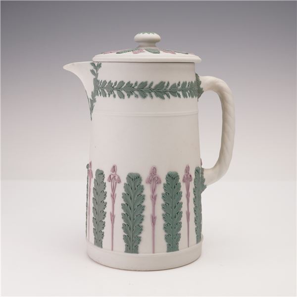 2pc Wedgwood Tricolor Jasperware Lidded Jug