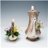 Image 2 : 2pc Capodimonte Ceramic Pink Rose Pitcher and Flower Basket