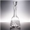 Crystal Decanter and Stopper with Diamond Cut Design