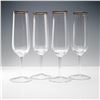 Image 1 : Martha Stewart Clear Champagne Flutes with Golden Rim
