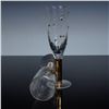 Image 2 : 2pc Stephen Smyers Morocco Gold Dot Art Glass Champagne Flutes, Signed