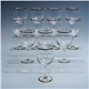 Image 1 : 12pc Ribbed Glass Goblets with Gold Trim