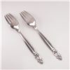 Image 2 : 2pc Georg Jensen Sterling Silver Dinner Forks, Acorn