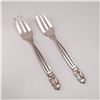 Image 1 : 2pc Georg Jensen Sterling Silver Pastry Forks, Acorn