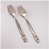 Image 2 : 2pc Georg Jensen Sterling Silver Pastry Forks, Acorn