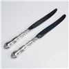 Image 1 : 2pc Alvin Sterling Silver Dinner Knives, French Scroll Pattern