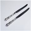 Image 1 : 2pc Alvin Sterling Silver Dinner Knives, French Scroll Pattern