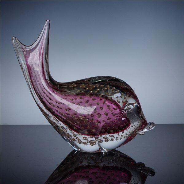 Murano Glass Gold Flecked Fish Figurine