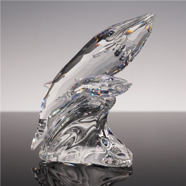 Swarovski Crystal Figurine, 1992 Annual Edition Whales -Care for Me, Signed