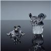 Image 1 : 2pc Swarovski Crystal Animal Figurines, Elephant & Frog