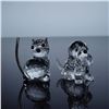 Image 1 : 2pc Swarovski Crystal Miniature Figurines, Dog and Cat