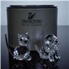 Image 5 : 2pc Swarovski Crystal Miniature Figurines, Dog and Cat