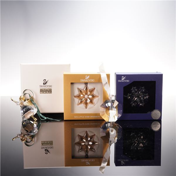 4pc Swarovski Crystal Tree Ornaments, Angel & More